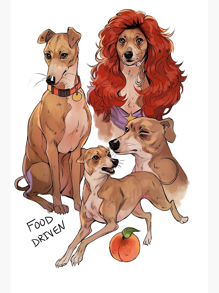 Peach Jenna Marbles Italian Greyhound Paesh Art Board Print