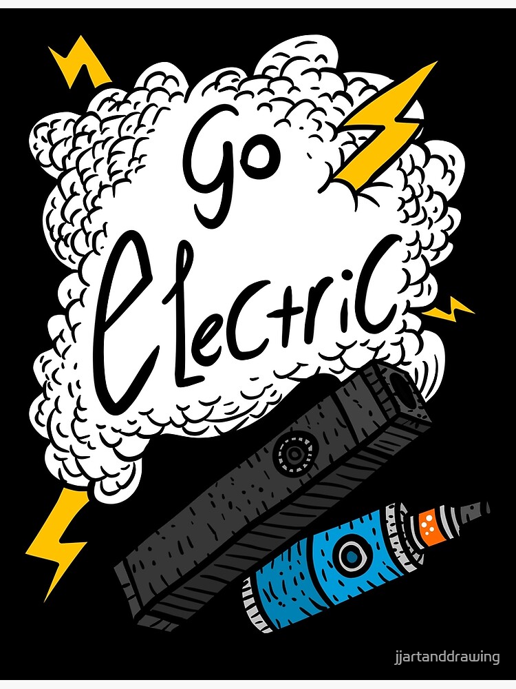 elfbar nachfüll pod läuft aus Impression artistique for Sale avec l'œuvre « passer à l'électrique.  étiquette de vapotage. vape et tonnerre. Cigarette électronique. » de  l'artiste jjartanddrawing