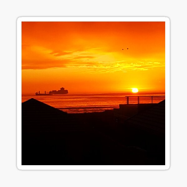 Spectacular sunset over Table Bay Sticker