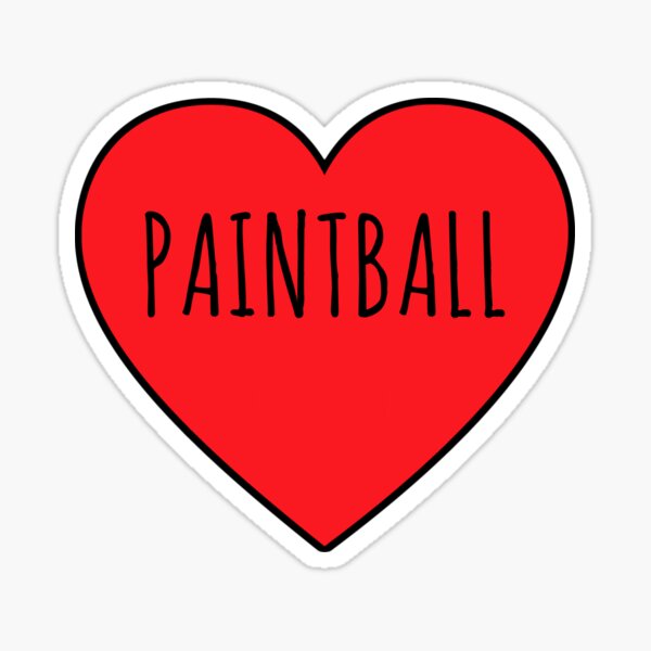 Vista previa del artículo con la obra «Amo el corazón de paintball», diseñado y vendido por Vanover Designs.