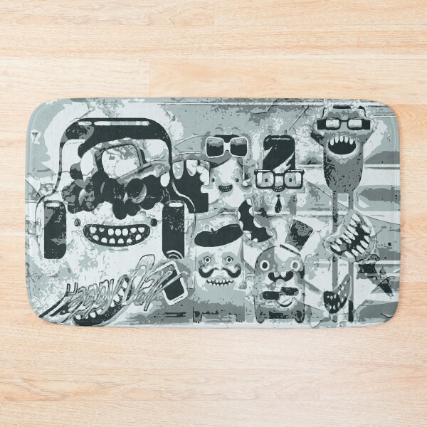 Item preview, Happy monsters in gray designed and sold by harietteh.