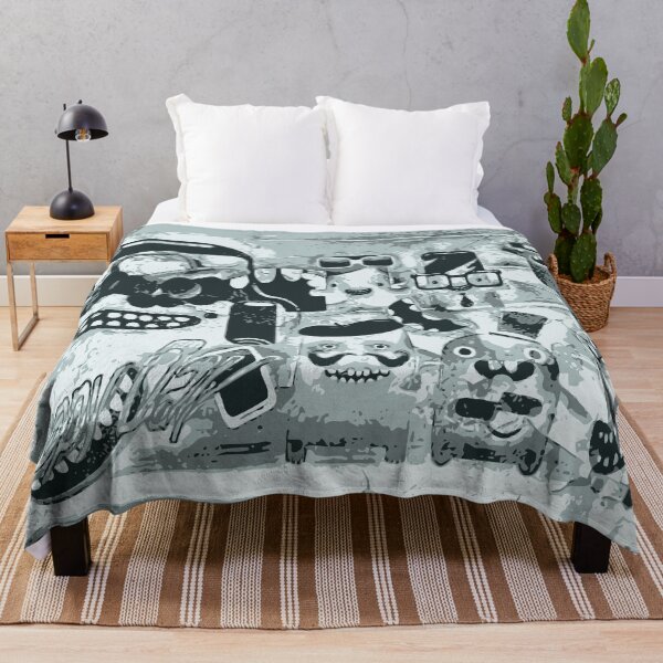 Item preview, Happy monsters in gray designed and sold by harietteh.