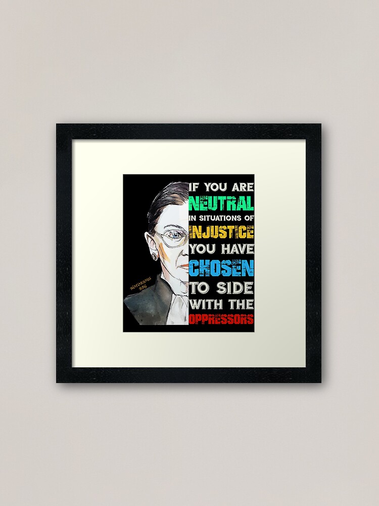Alternate view of Notorious RBG Ruth Bader Ginsburg Feminist Quote Gift product Framed Art Print