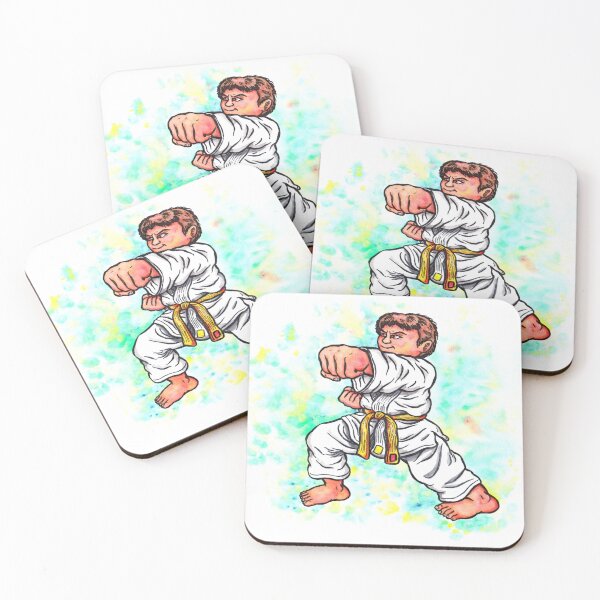 Item preview, Watercolor Watercolour Karate Kids brave boy punching designed and sold by Jonah Augustin Gray.