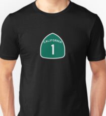 California Highway 1 T-Shirt - State Route One Road Sign Sticker PCH Unisex T-Shirt