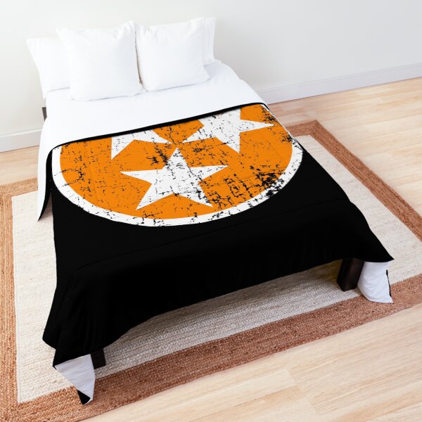 Tennessee Flag Orange and White Distressed Design Comforter