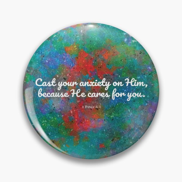Item preview, Cast your anxiety on Him, because He cares for you. 1 Peter 5:7 designed and sold by StudioCitrine.