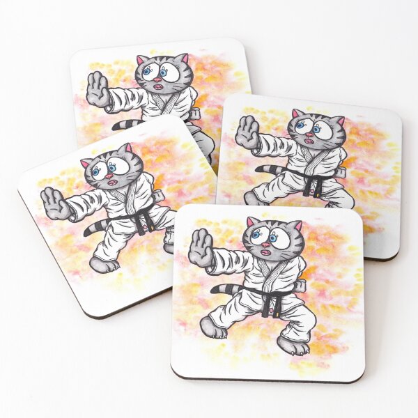 Item preview, Watercolor Watercolour Illustration Karate Kitten fighting spirit Kids designed and sold by Jonah Augustin Gray.