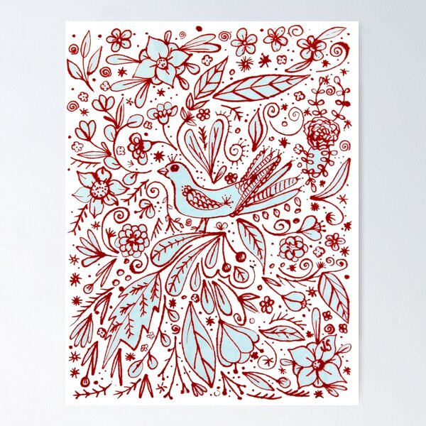Item preview, Bird with flowers designed and sold by Jennystorch.