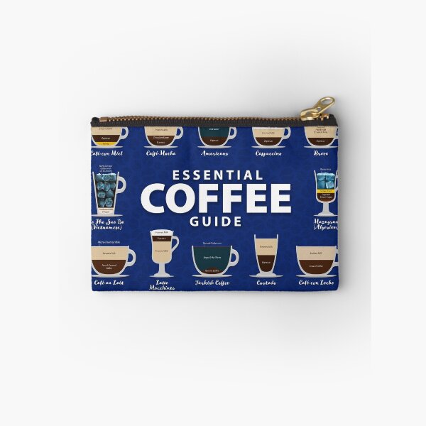 Item preview, Classic Blue Colored Background Types of Coffee Chart designed and sold by Coffee-Meme.