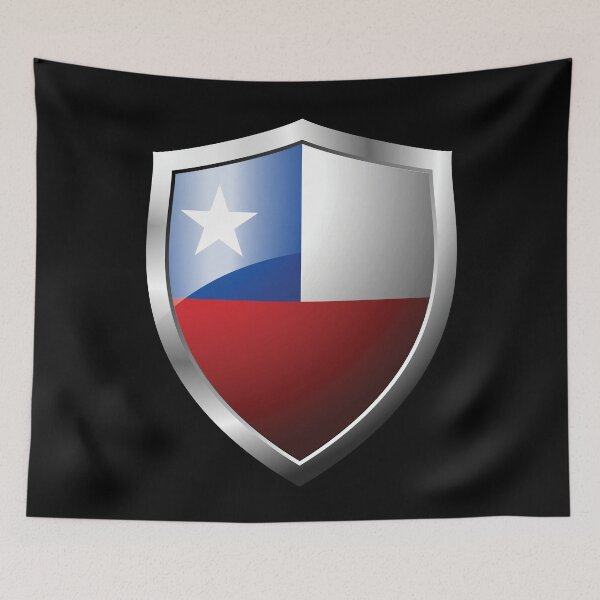 Item preview, Strong Chile Flag Shield Country designed and sold by HelloFromAja.