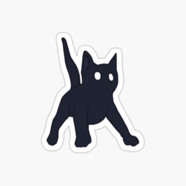 Fuzzy Black Cat Stickers