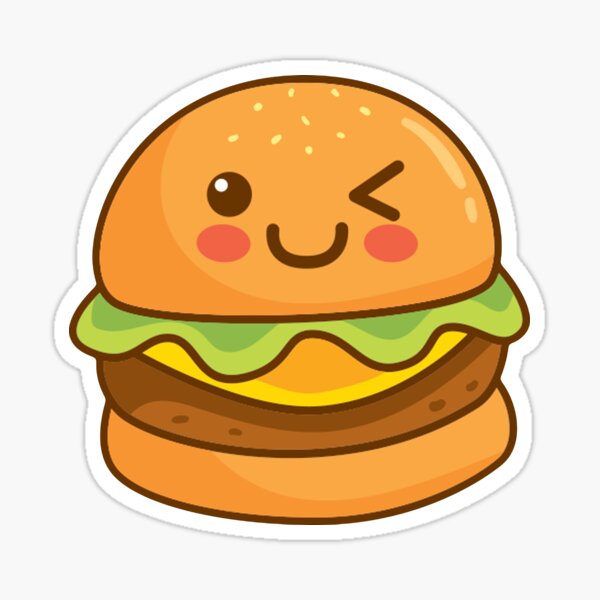 Sticker for Sale avec l'œuvre « Hamburger Kawaii » de l'artiste