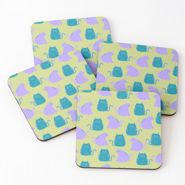 Item preview, Fat Cats - green, purple, and teal designed and sold by kkati.