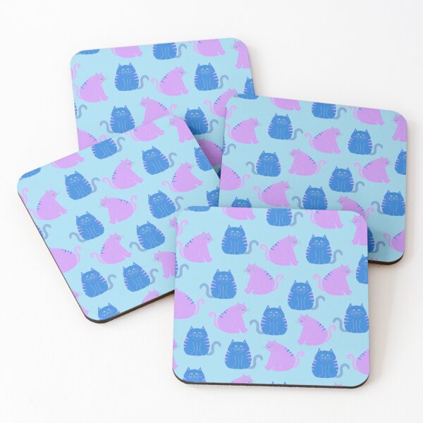 Item preview, Fat Cats - blue and purple designed and sold by kkati.