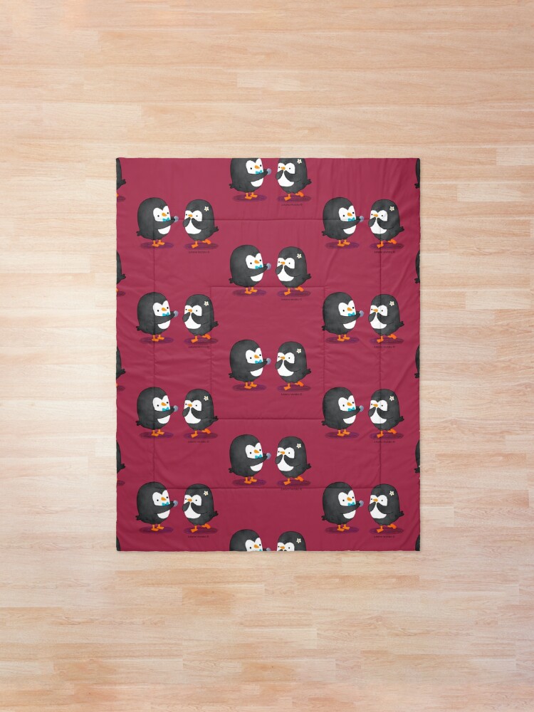 Alternate view of Penguins Valentines Comforter