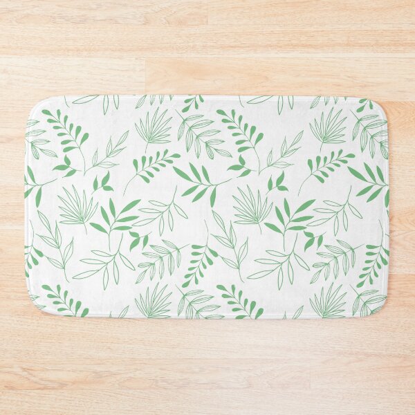 Item preview, Light green leaves in white background pattern designed and sold by Emkute.