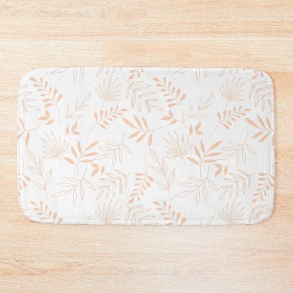 Item preview, Light pink leaves in white background pattern designed and sold by Emkute.