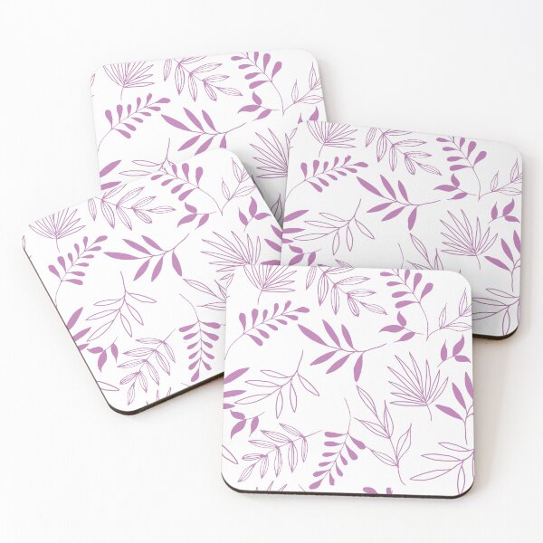 Item preview, Light purple leaves in white background pattern designed and sold by Emkute.