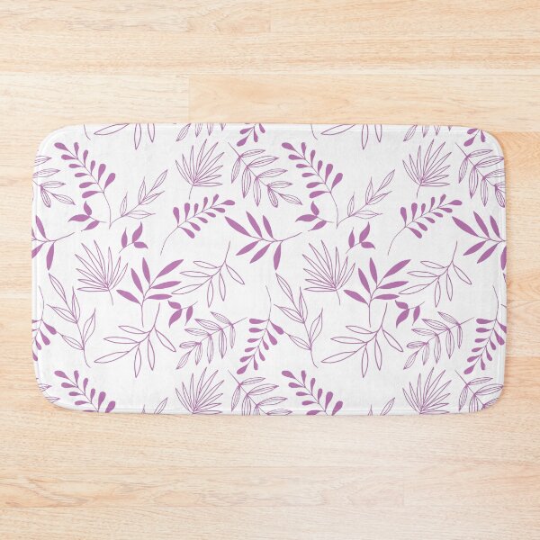 Item preview, Light purple leaves in white background pattern designed and sold by Emkute.
