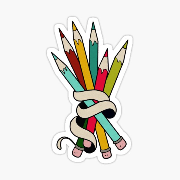 Colored Pencils Stickers Redbubble