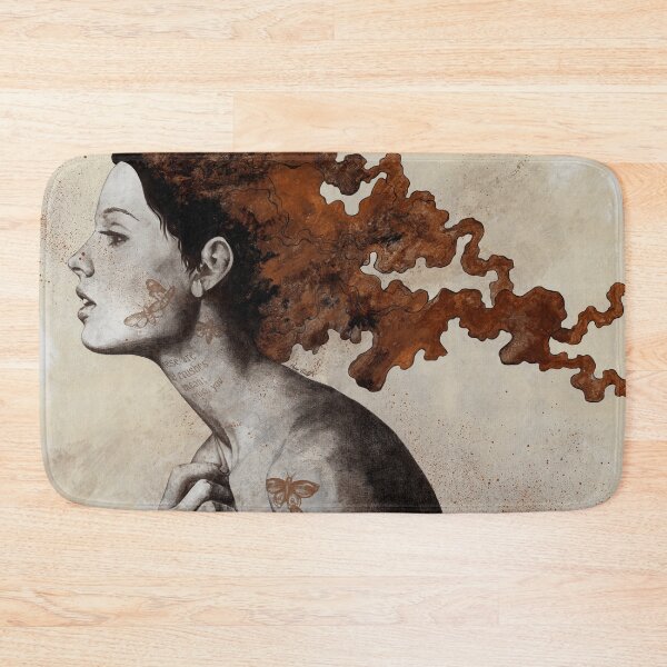 Item preview, Moral Eclipse I: Rust | moth tattoo woman portrait designed and sold by Marco Paludet.