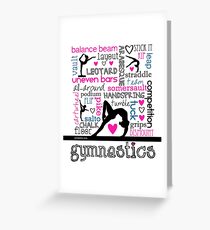 Gymnastik Tri-Color Typografie Grußkarte