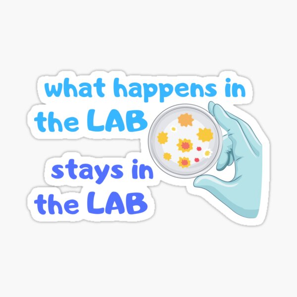 Vista previa del artículo con la obra «Lo que pasa en el LABORATORIO se queda en el LABORATORIO DIVERTIDO placa de Petri cultivo guantes de goma Microbiología», diseñado y vendido por Hippiesole.