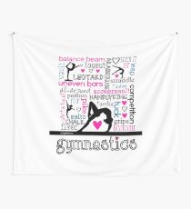 Gymnastics Tri-Color Typography Wall Tapestry