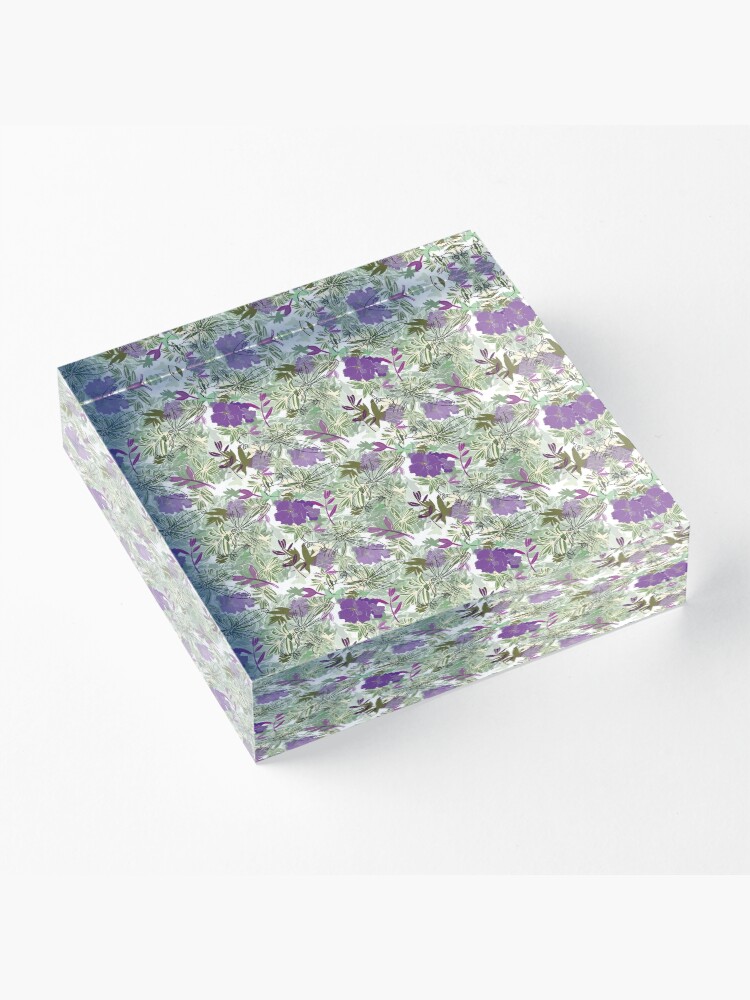 Alternate view of Purple flower Acrylic Block