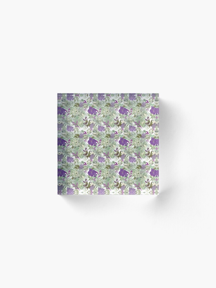 Alternate view of Purple flower Acrylic Block