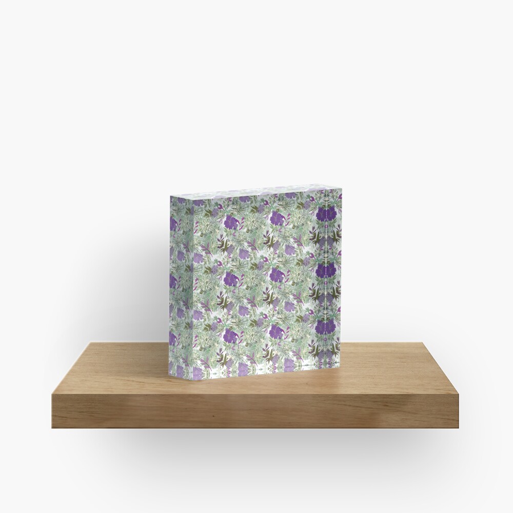 Purple flower Acrylic Block
