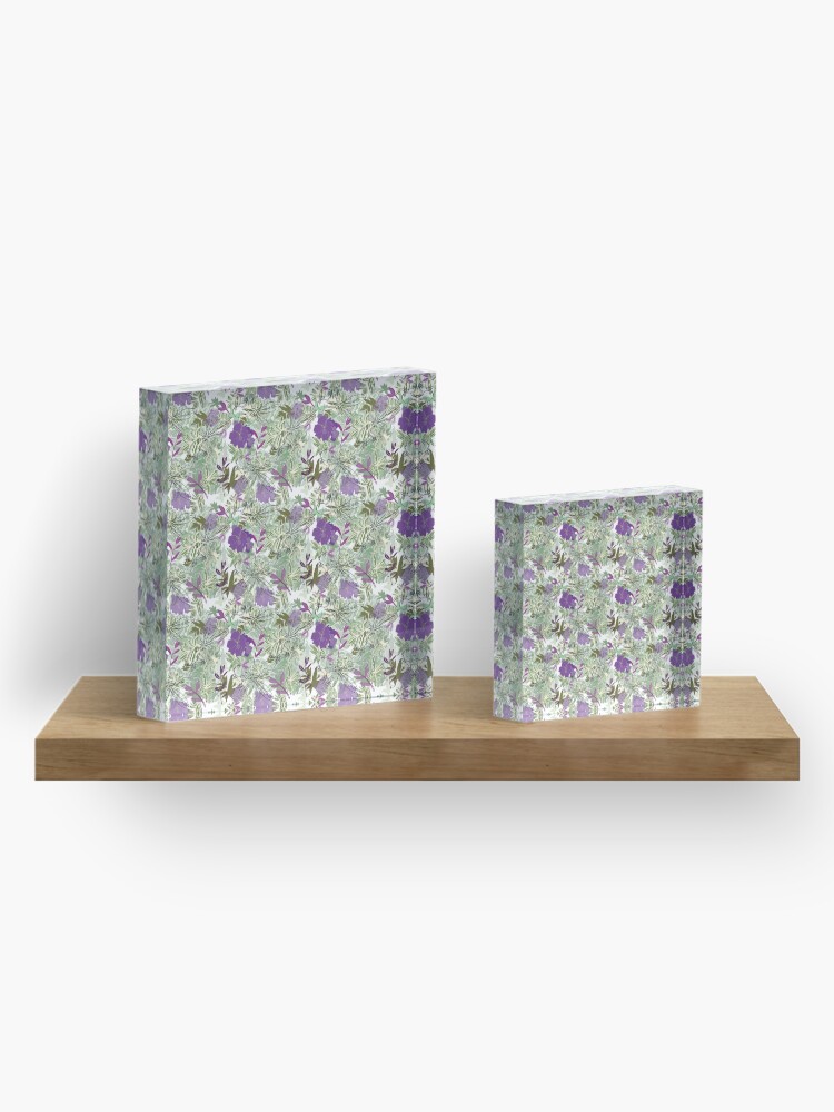 Alternate view of Purple flower Acrylic Block