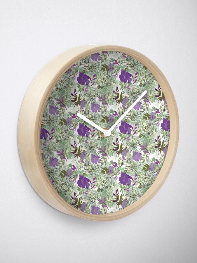 Alternate view of Purple flower Clock