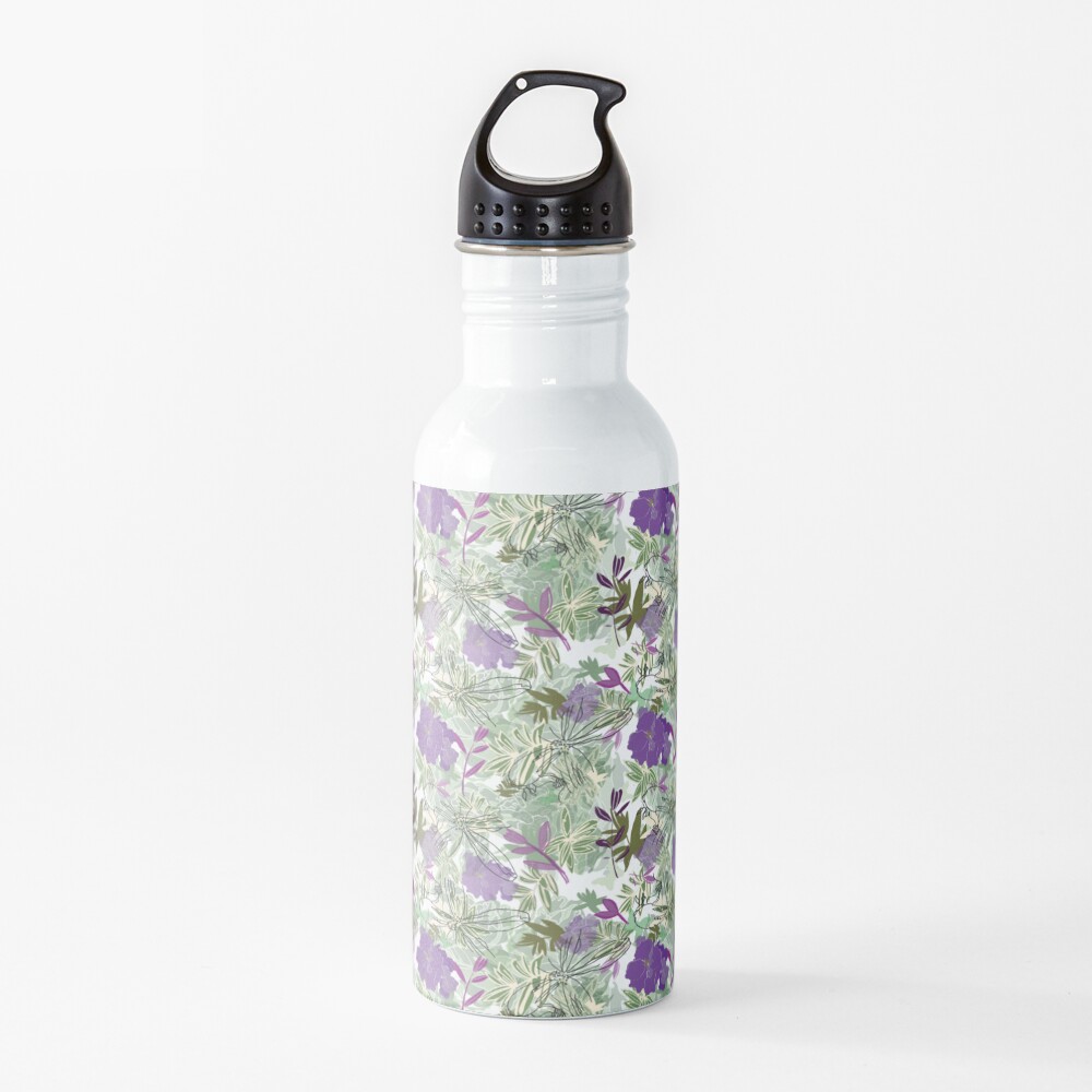 Purple flower Water Bottle