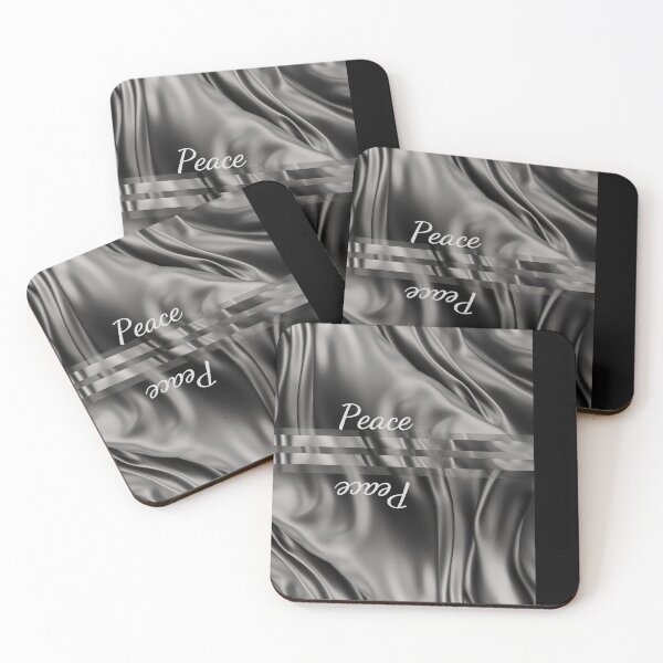 Item preview, Peace Sayings Words Quotes Abstract Black Gray Swirls Wavy Satin Silk  designed and sold by NoGrayDays1.