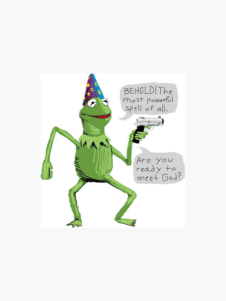 wizard kermit with a gun