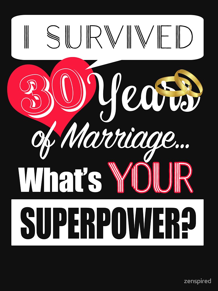 30 Years Of Marriage Superpower 30th Wedding Anniversary Shirt