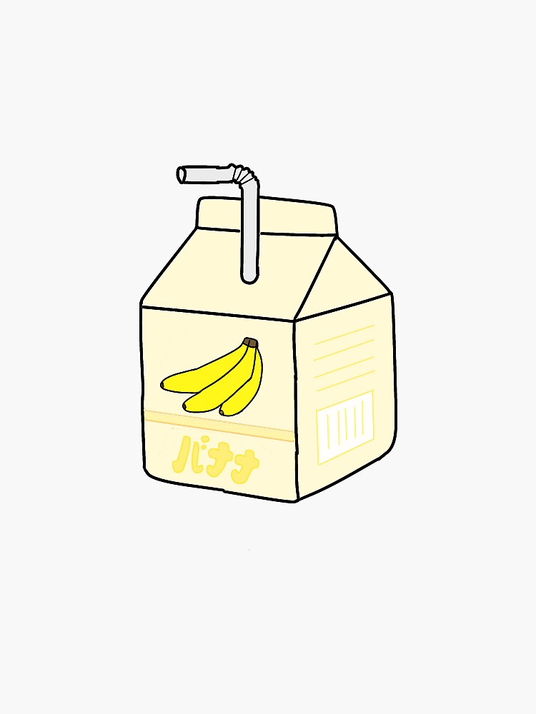 Cute Banana Milk Carton Sticker For Sale By Hannahjax03 Redbubble