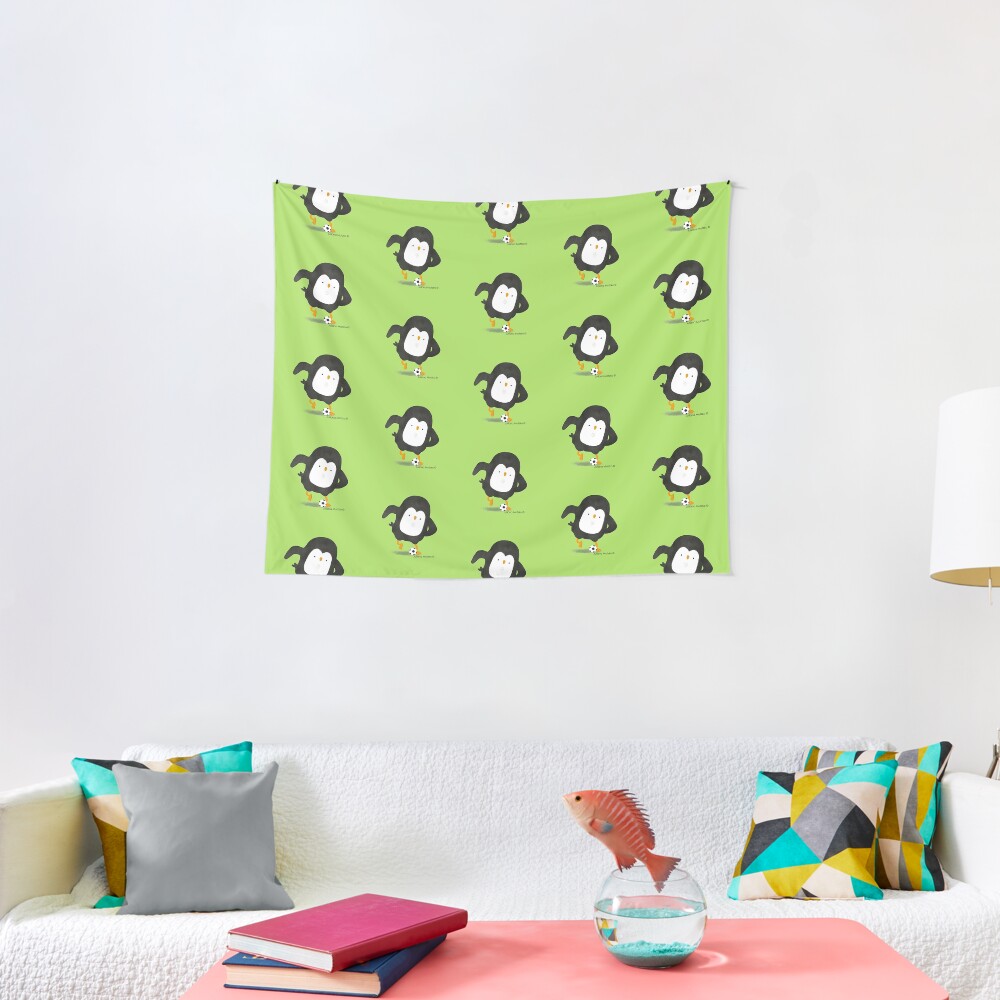 Football Penguin Player Tapestry
