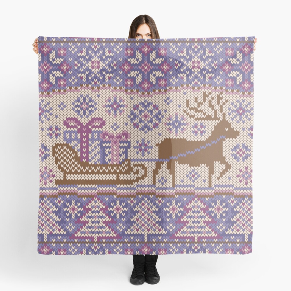 Knitted pattern reindeer Scarf