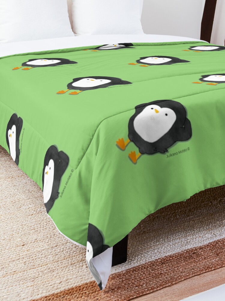 Alternate view of Penguin Laying on the grass Comforter