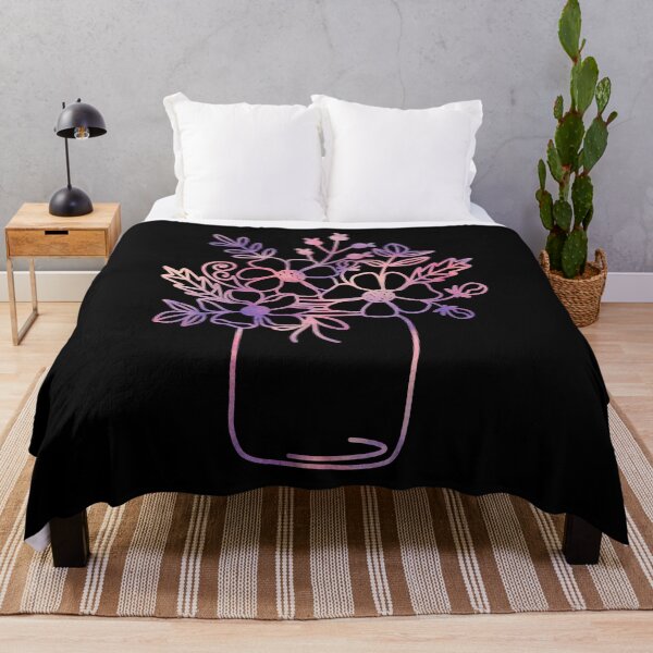 Item preview, Floral Watercolor Vase Outline - Pink Flowers In A Jar Sticker - Black  designed and sold by MysticMagpie.