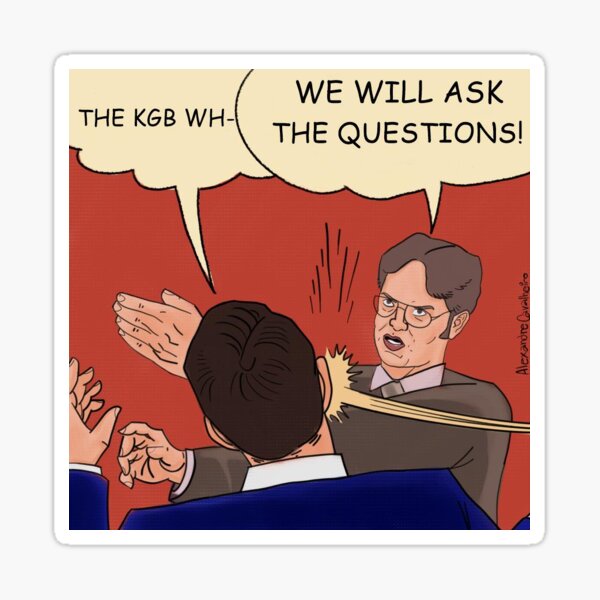 "The KGB Will Ask The Questions (The Office)" Sticker for Sale by