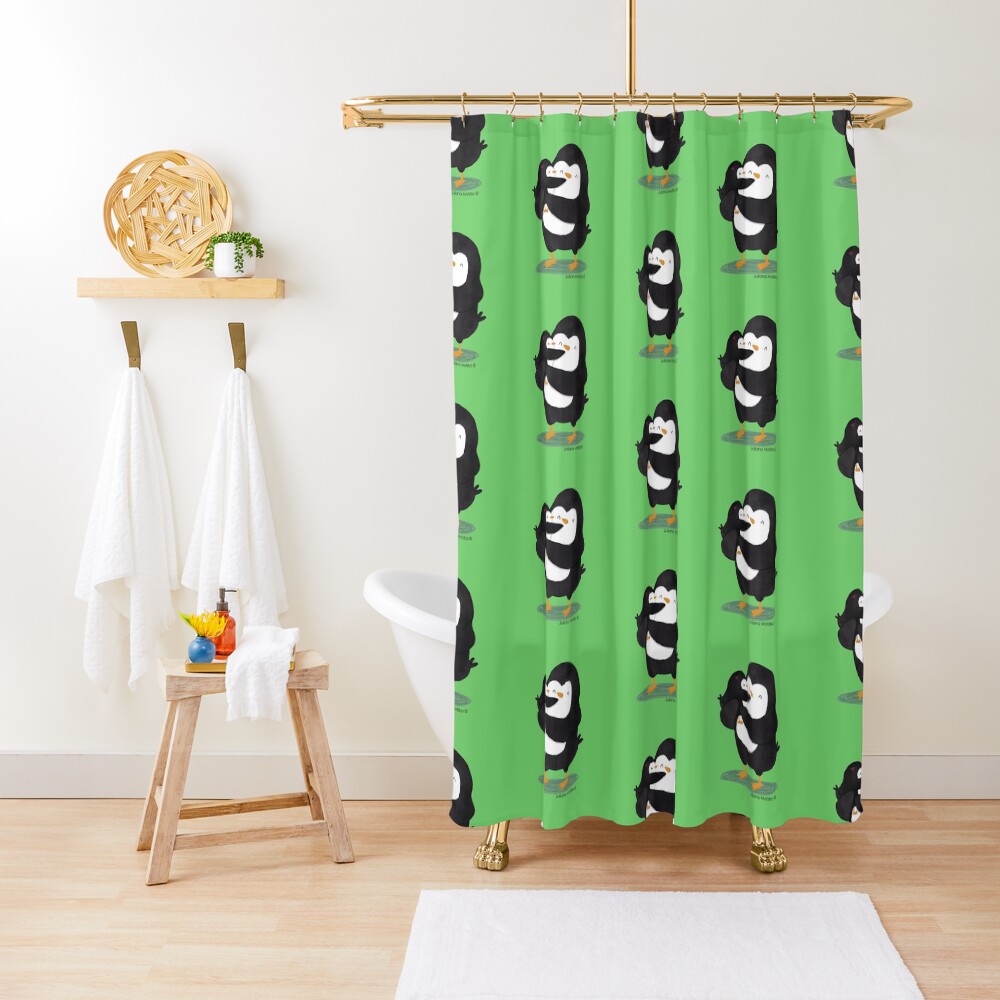 Dad Penguin with his daughter penguin Shower Curtain