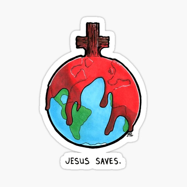 Jesus Saves by Brent Florica Sticker