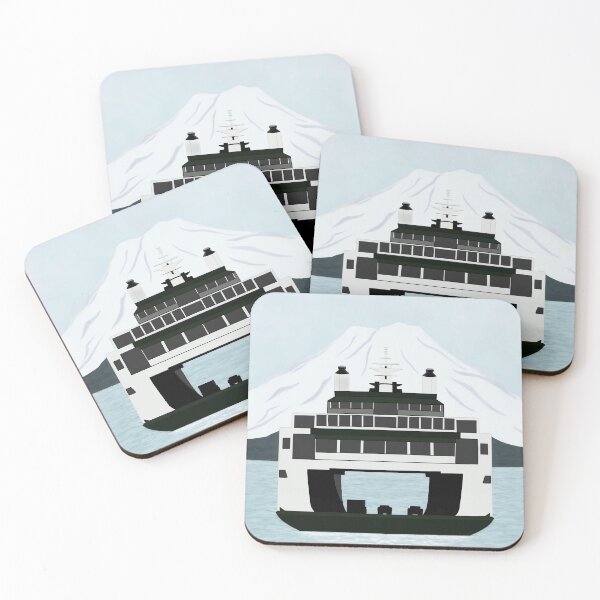 Item preview, Washington Ferry and Mount Rainier. designed and sold by irmasarts.