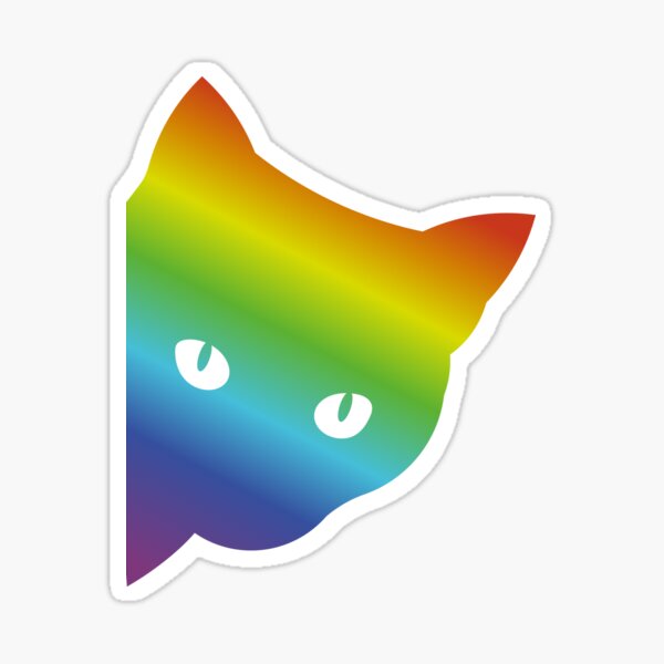 Rainbow Curious Cat Sticker