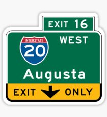 Augusta, GA Road Sign, USA Sticker