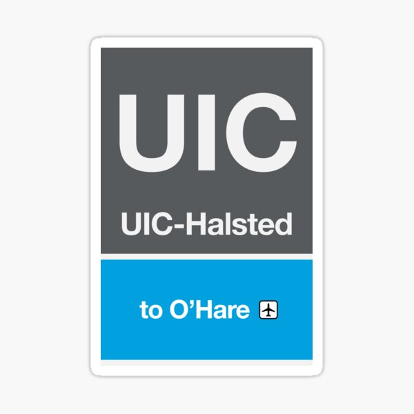 Artikel-Vorschau von cta Blue Line UIC-Halsted-Bahnhofsschild, designt und verkauft von Cristian Martinez Gomez.